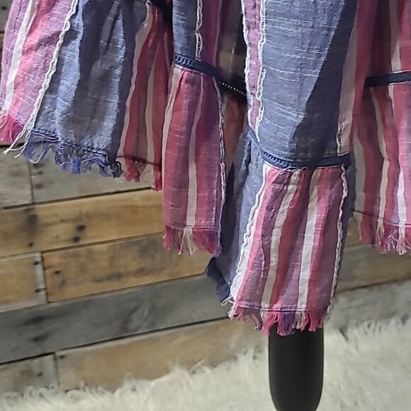 ELAN Cotton Slip Dress Cover-up Backless Blue Pink Stripe Medium - Picture 9 of 10